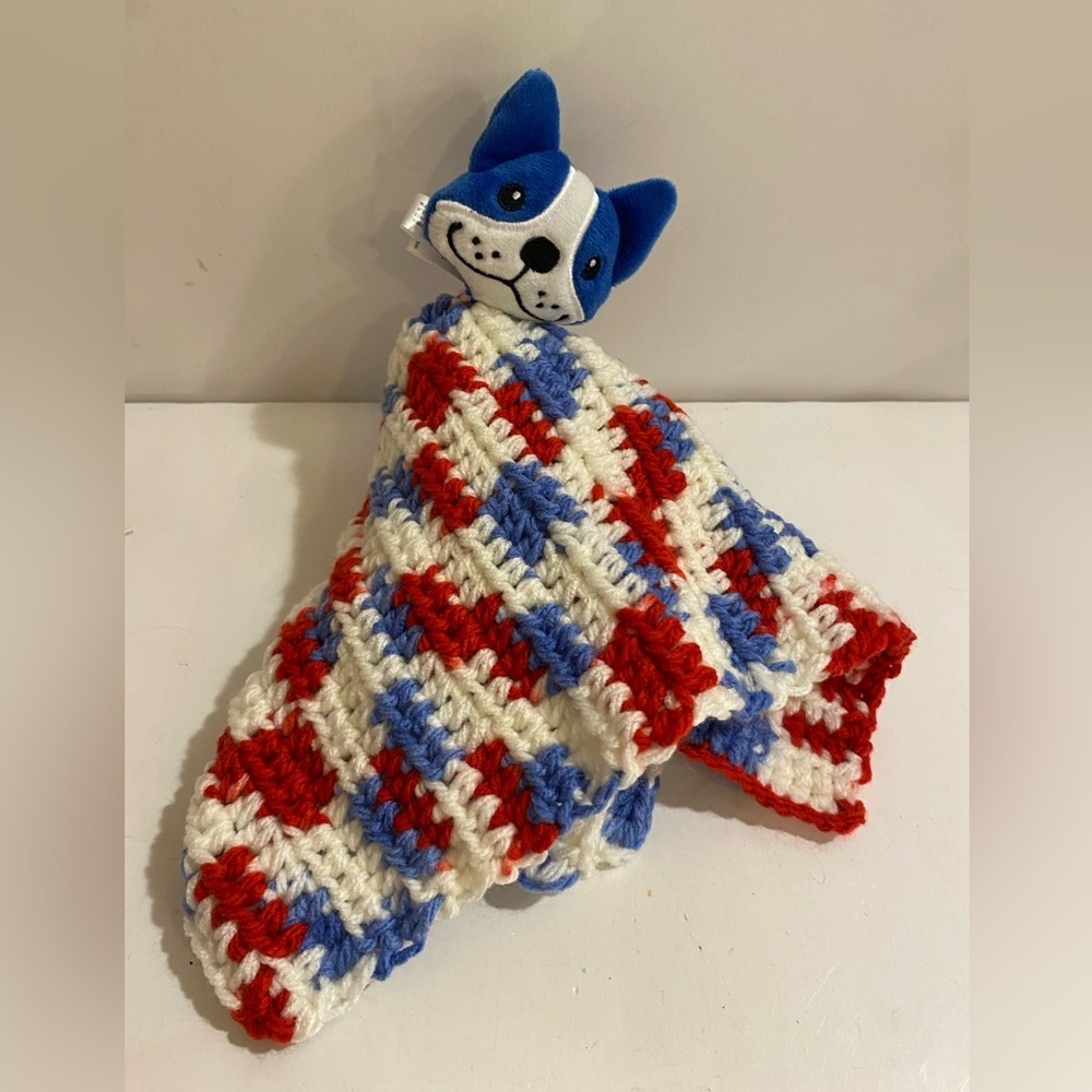 Handcrafted Crochet Red White and Blue Dog Lovely (JQ)